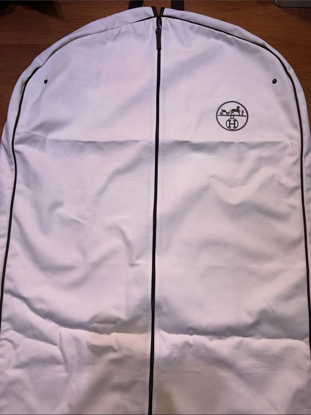 HERMES White Garment Bag